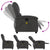 Massage Recliner Chair Grey Real Leather