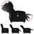 Massage Recliner Chair Black Velvet