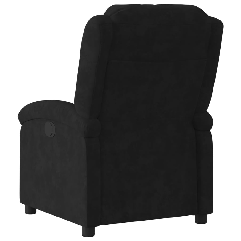 Electric Recliner Chair Black Velvet