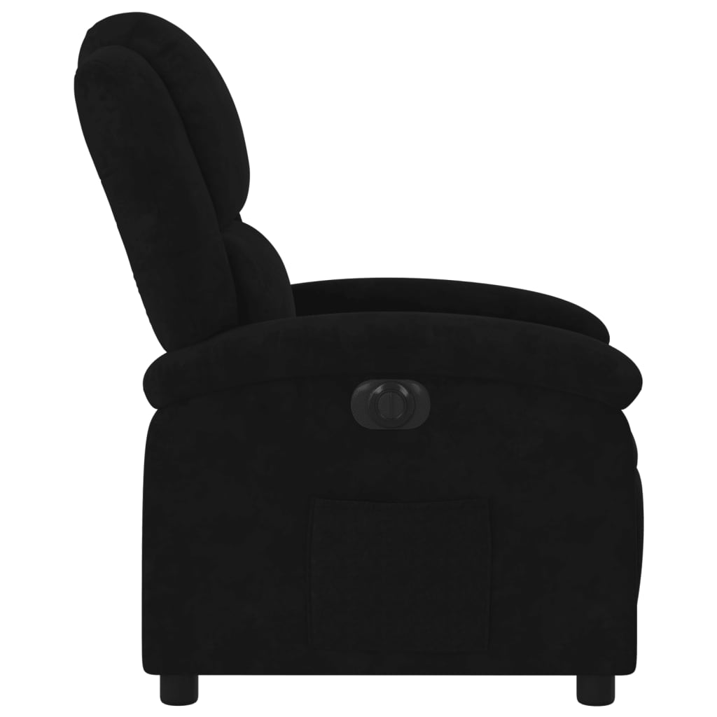 Electric Recliner Chair Black Velvet