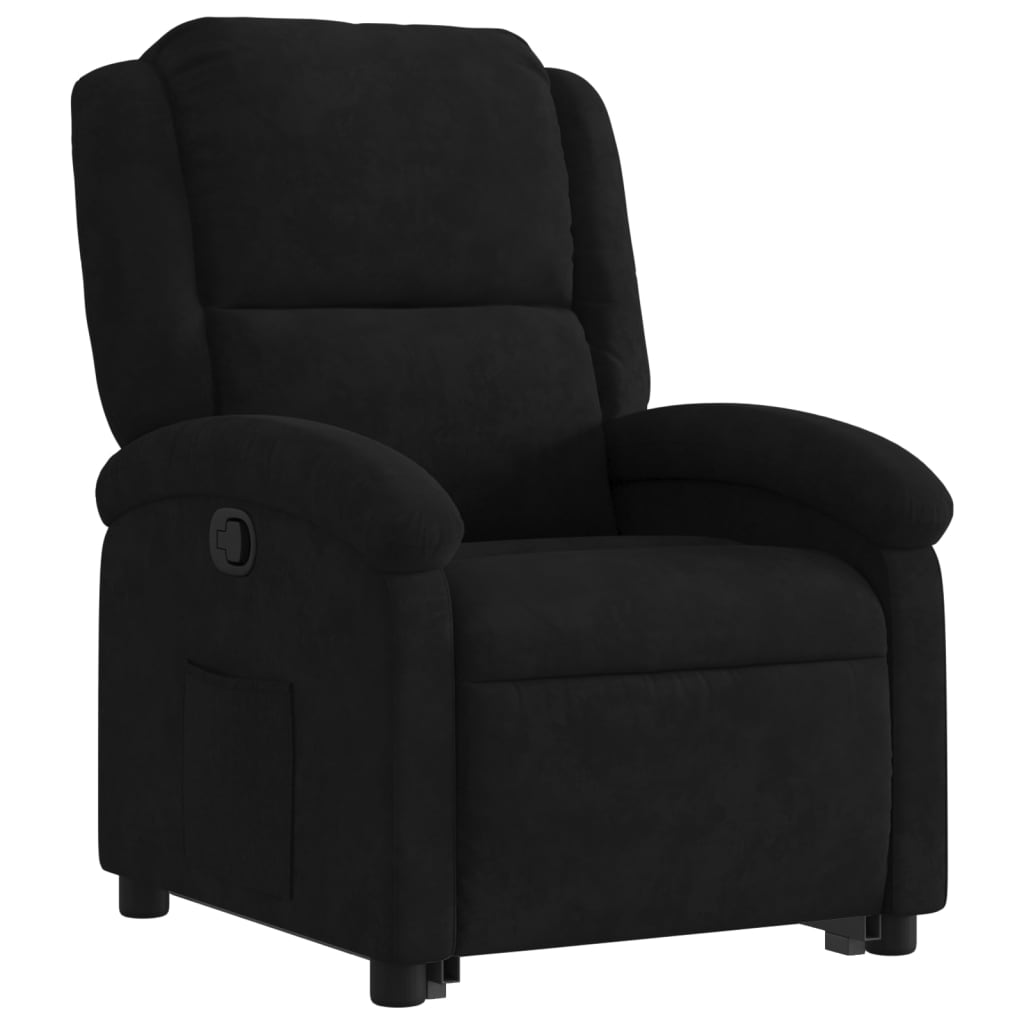 Stand up Recliner Chair Black Velvet