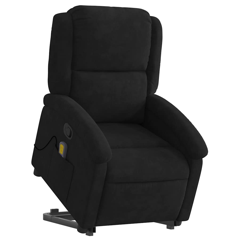 Stand up Massage Recliner Chair Black Velvet