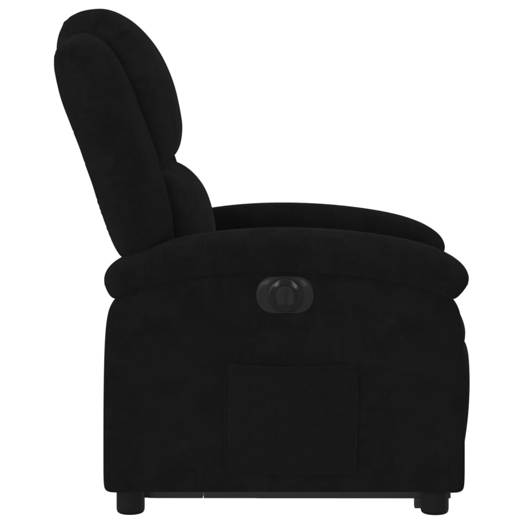 Electric Stand up Recliner Chair Black Velvet