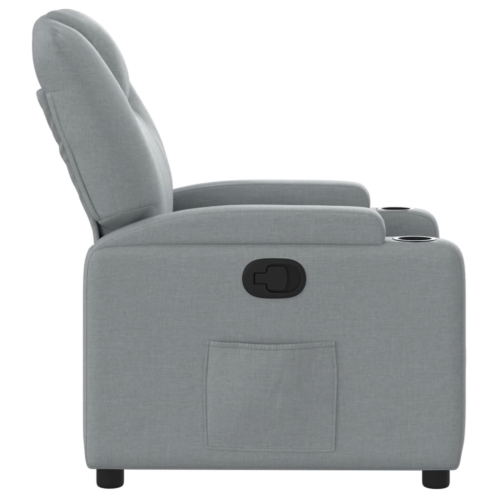 Recliner Chair Light Grey Fabric