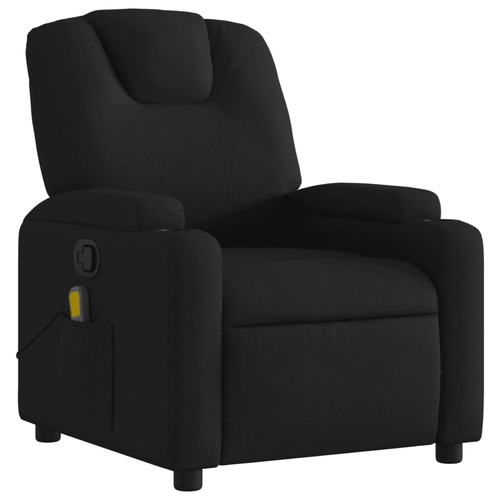 Massage Recliner Chair Black Fabric