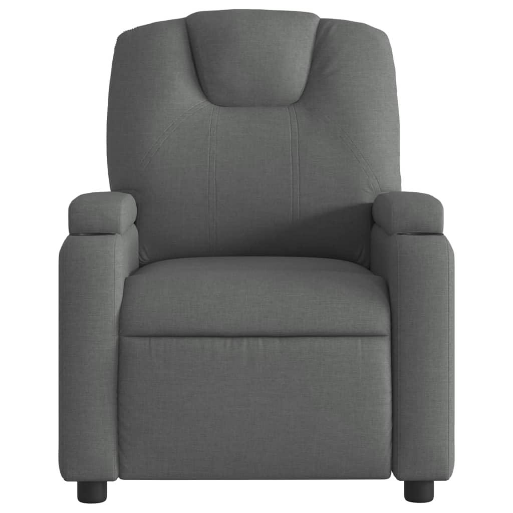 Electric Recliner Chair Dark Grey Fabric