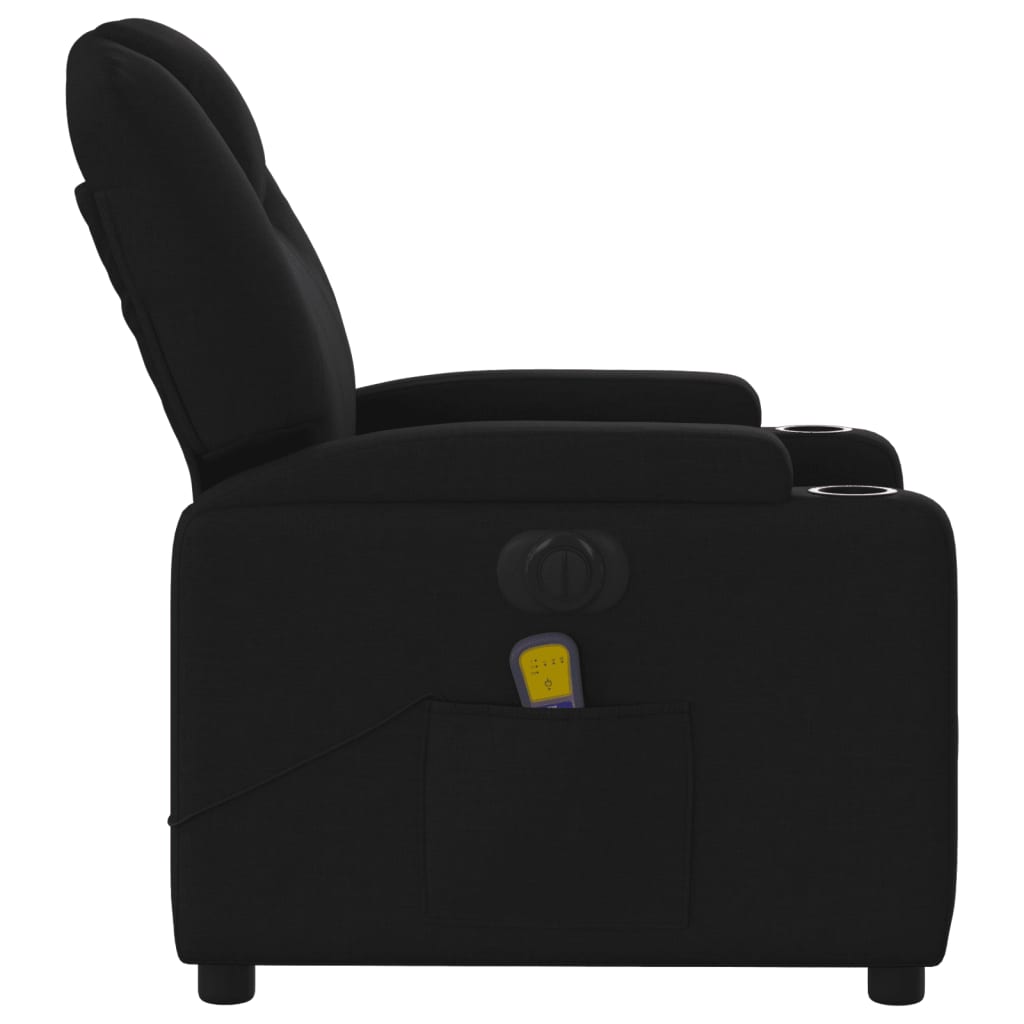 Electric Massage Recliner Chair Black Fabric