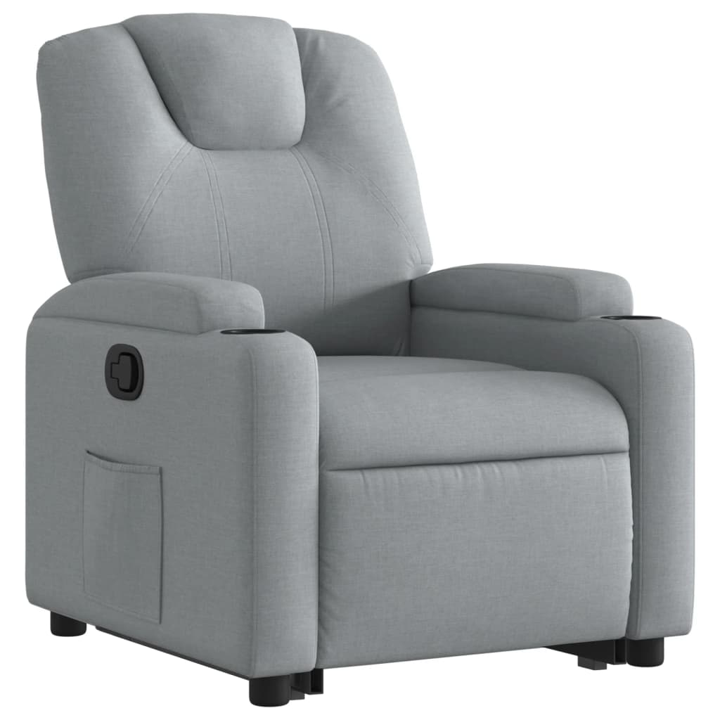 Stand up Recliner Chair Light Grey Fabric
