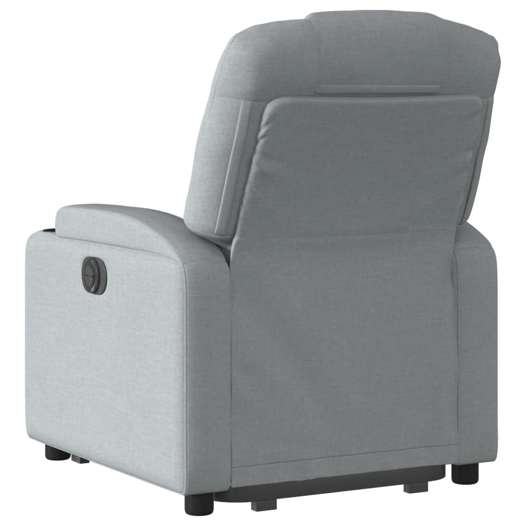 Stand up Recliner Chair Light Grey Fabric