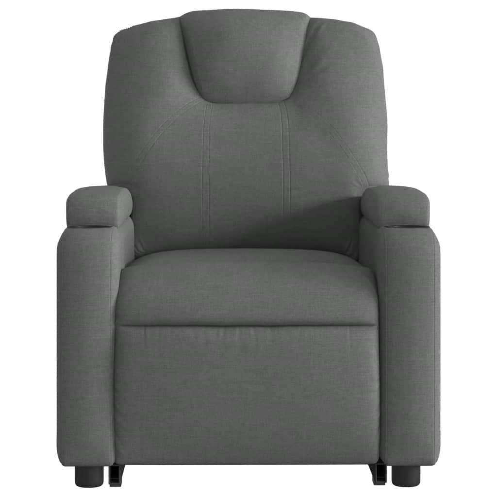 Stand up Massage Recliner Chair Dark Grey Fabric