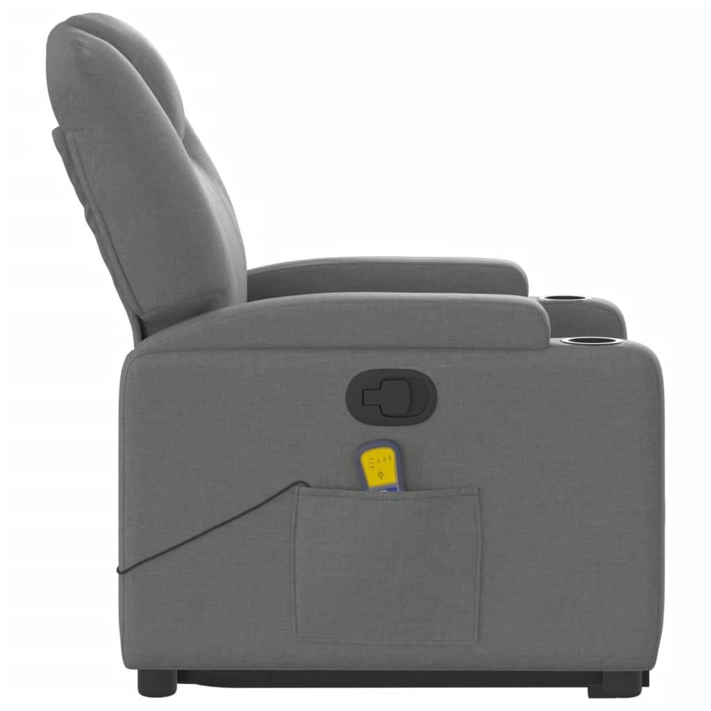Stand up Massage Recliner Chair Dark Grey Fabric