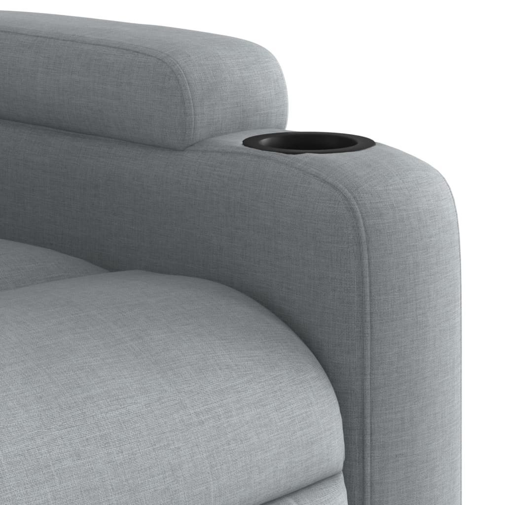 Electric Stand up Recliner Chair Light Grey Fabric