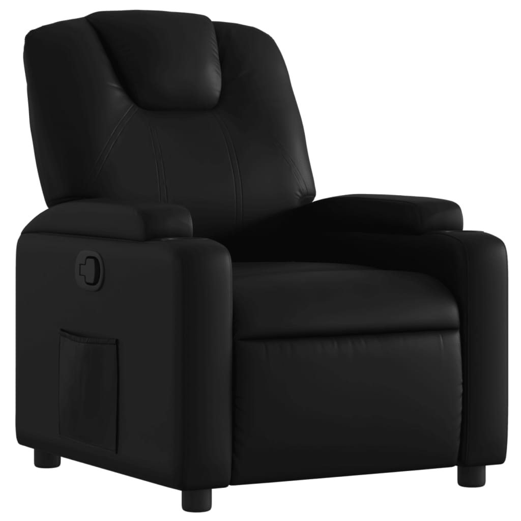 Recliner Chair Black Faux Leather