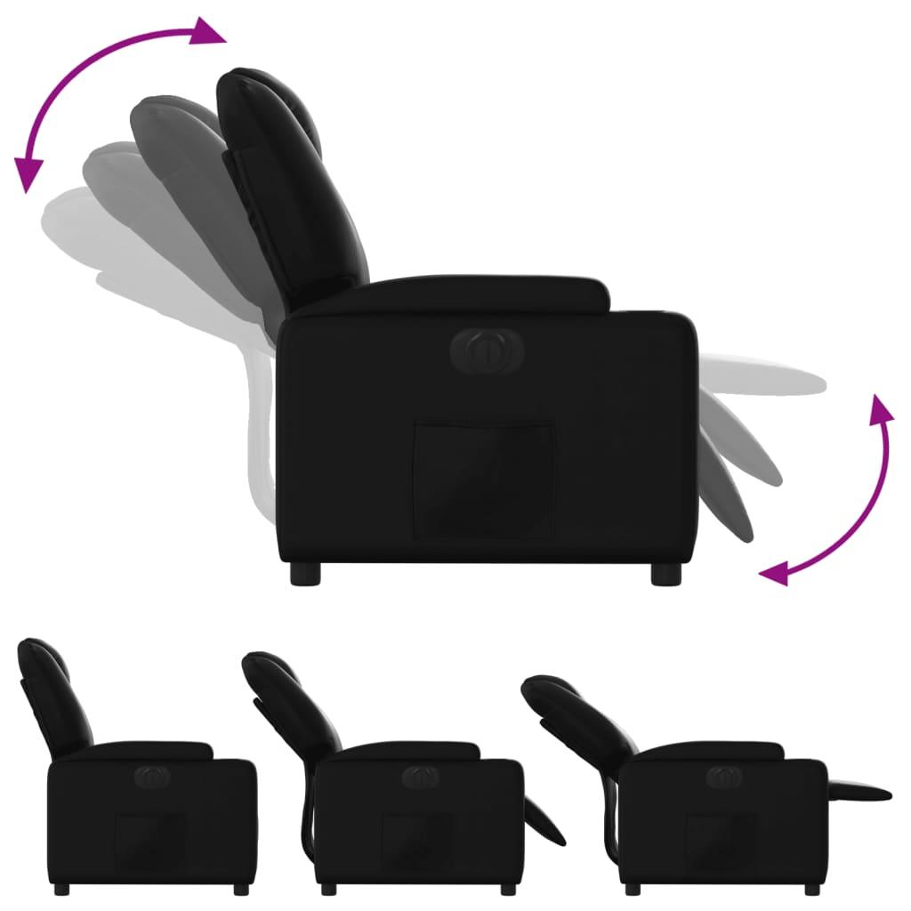 Electric Recliner Chair Black Faux Leather