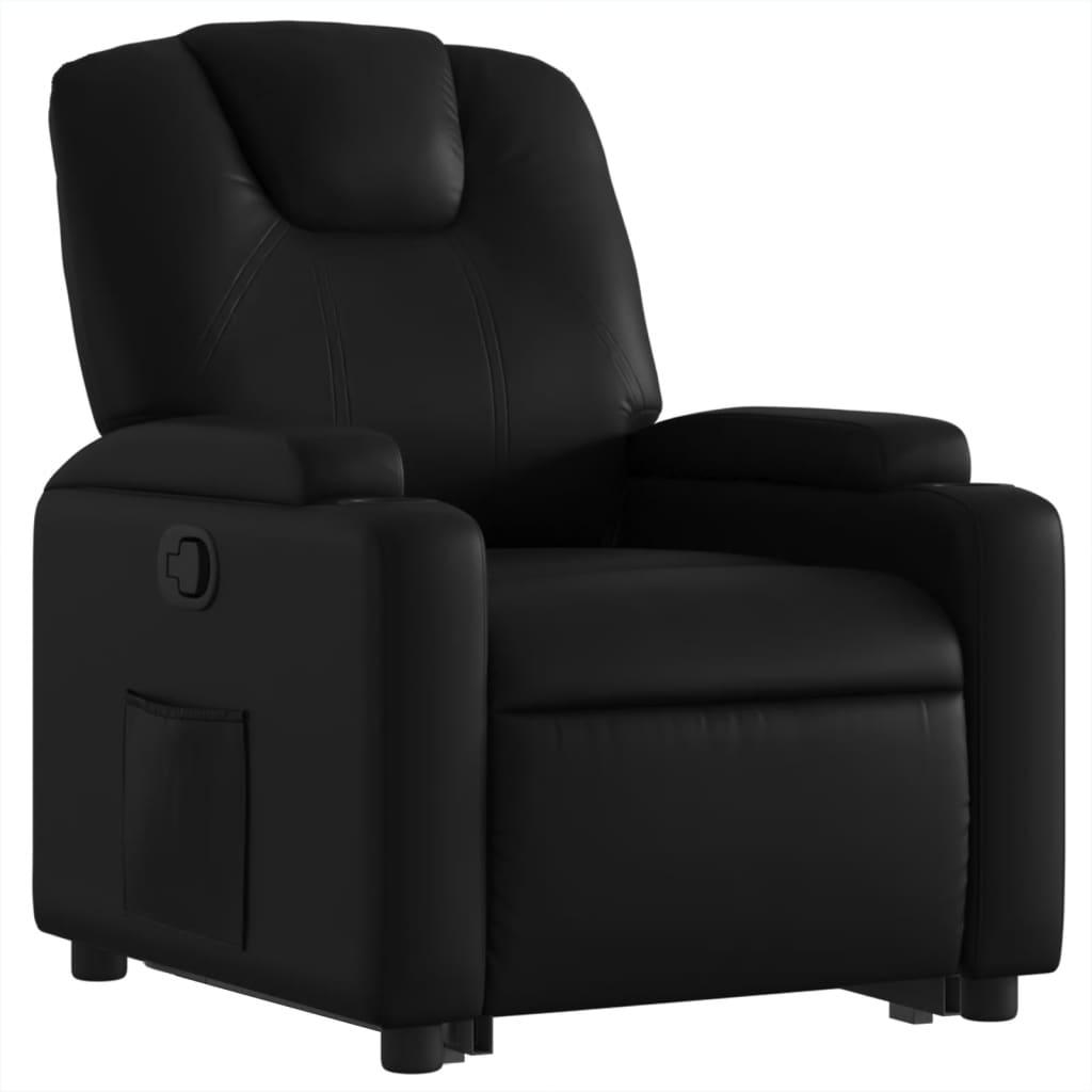 Stand up Recliner Chair Black Faux Leather