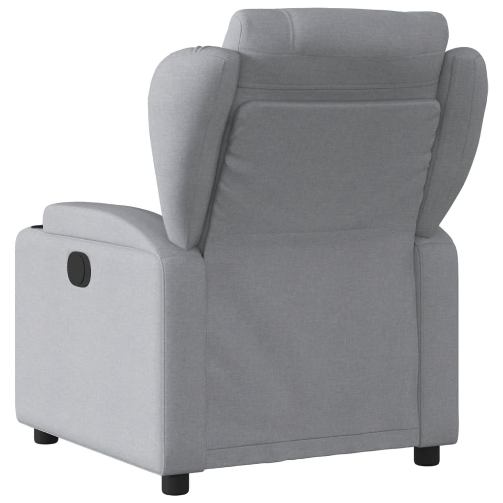 Electric Recliner Chair Light Grey Fabric