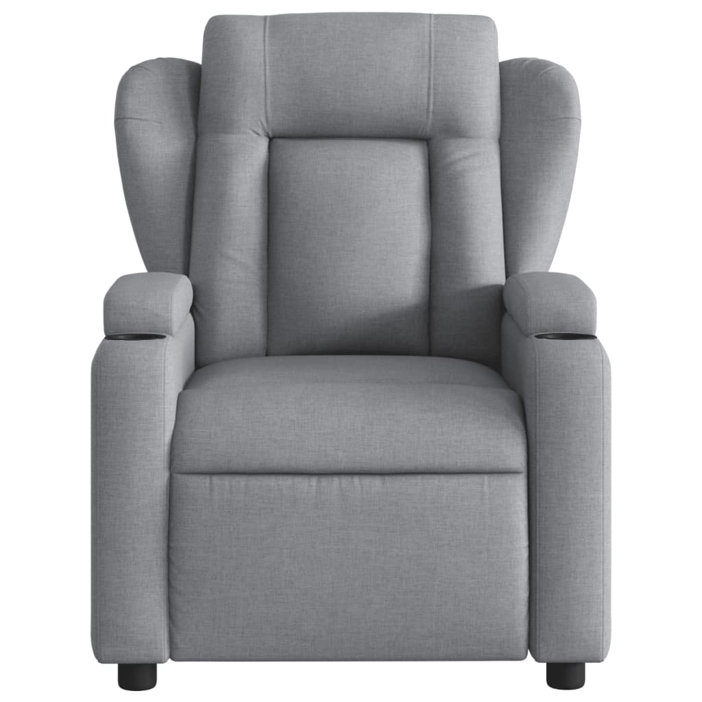 Electric Recliner Chair Light Grey Fabric