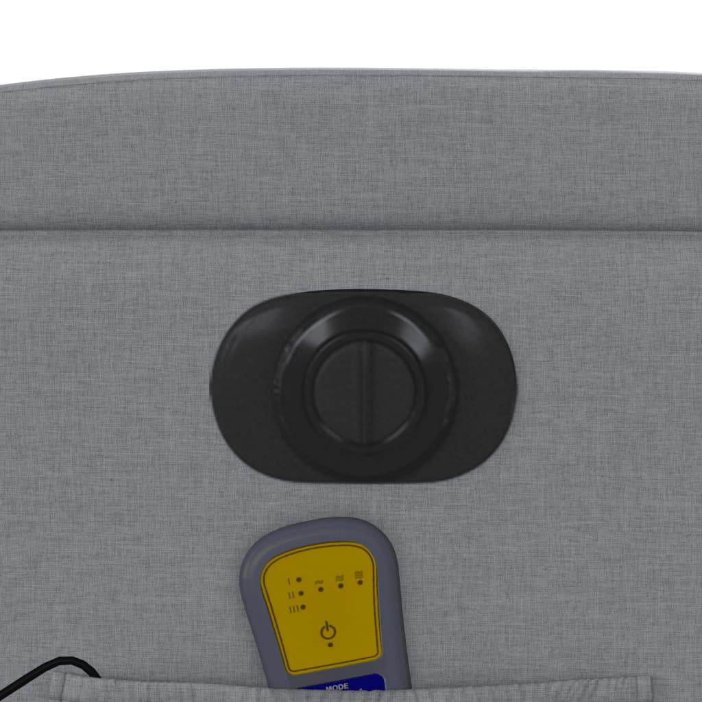 Electric Massage Recliner Chair Light Grey Fabric