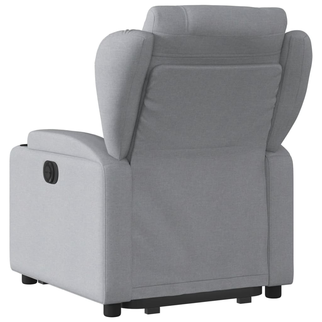 Stand up Recliner Chair Light Grey Fabric