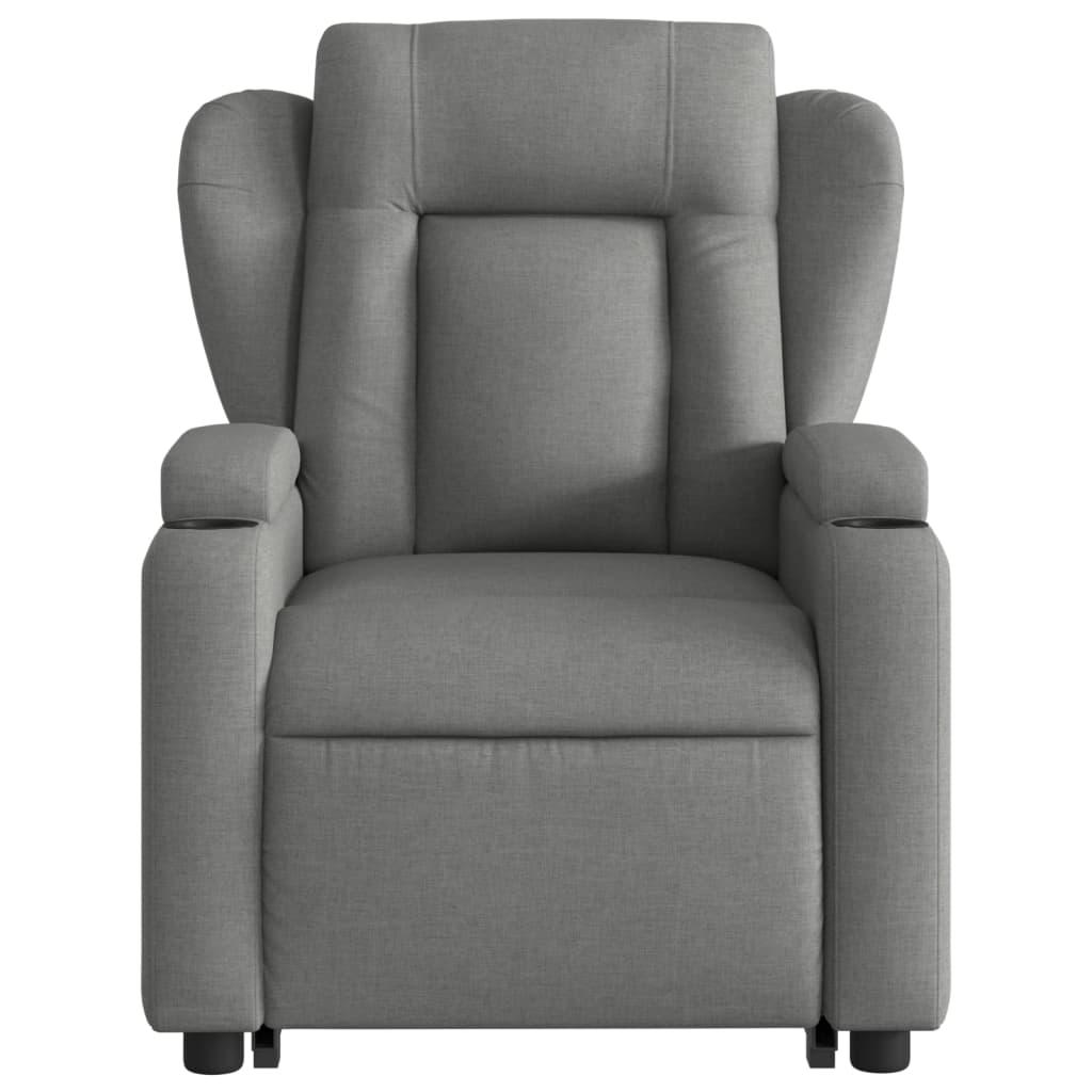 Stand up Massage Recliner Chair Dark Grey Fabric