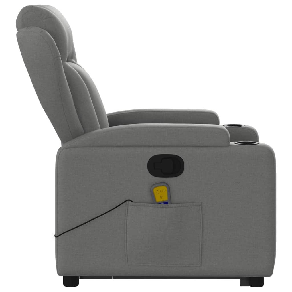 Stand up Massage Recliner Chair Dark Grey Fabric