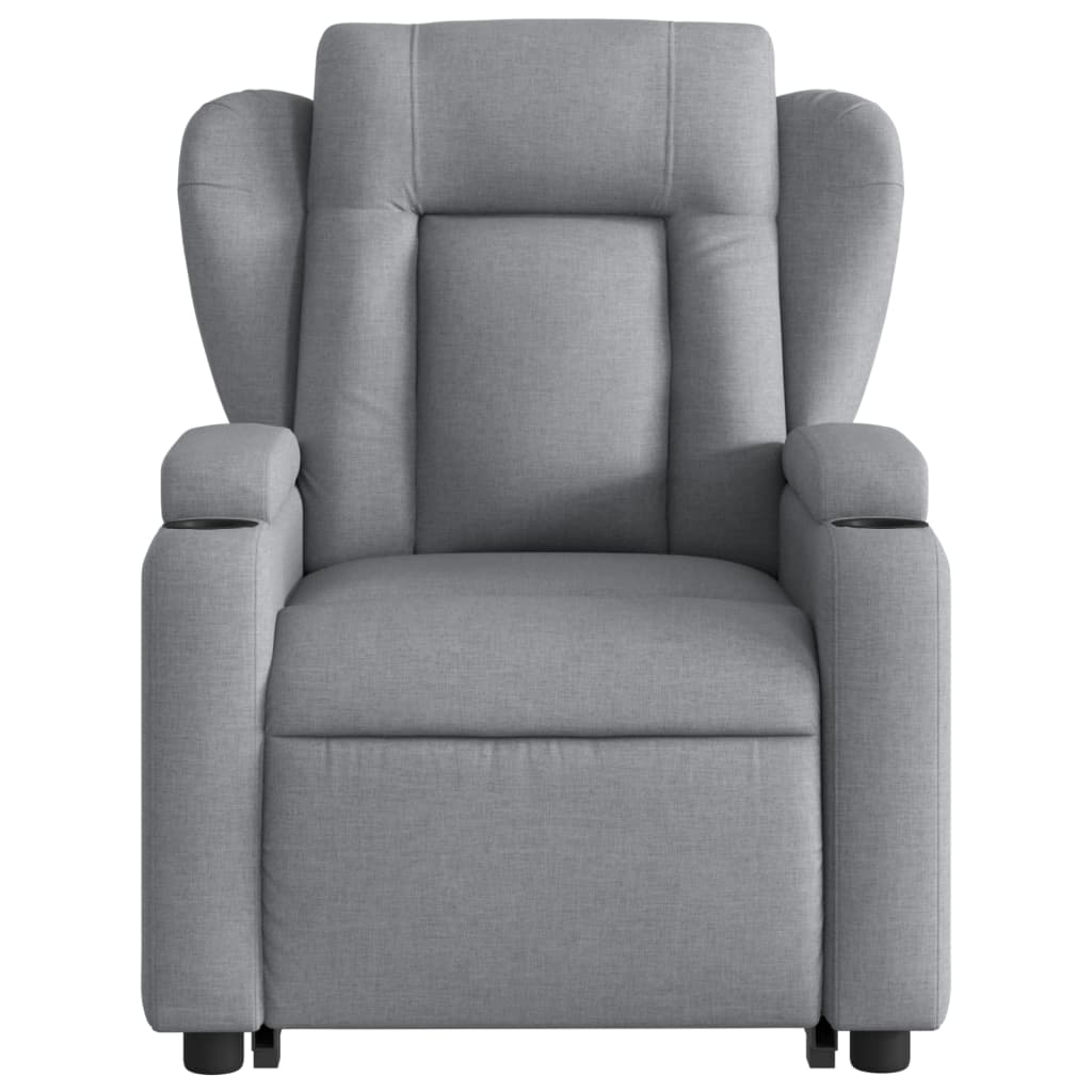 Electric Stand up Recliner Chair Light Grey Fabric