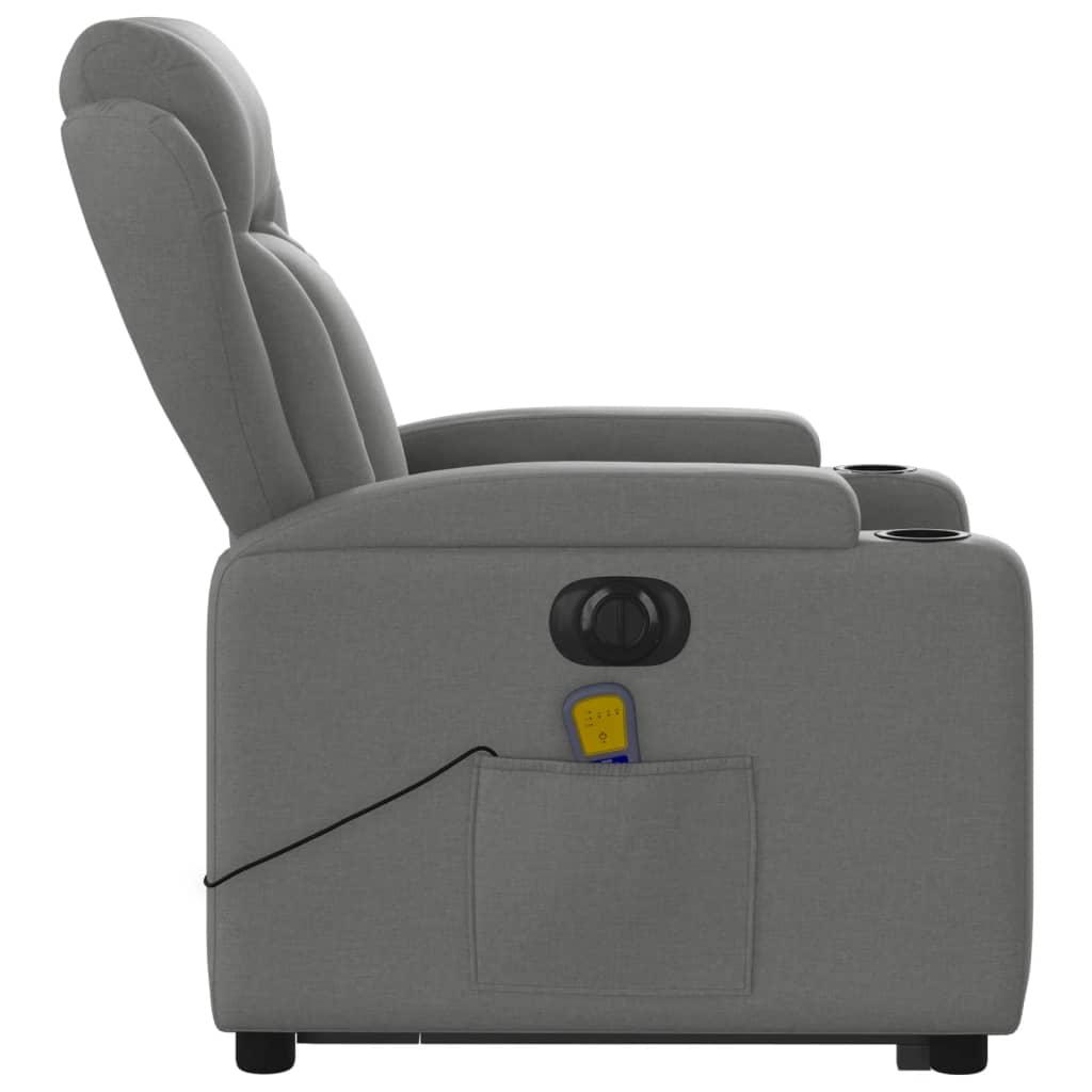 Electric Stand up Massage Recliner Chair Dark Grey Fabric