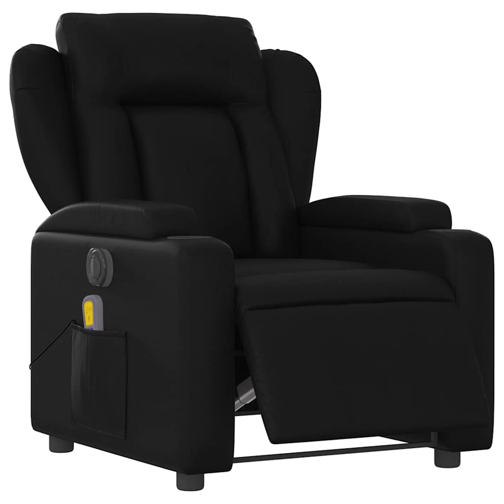 Electric Massage Recliner Chair Black Faux Leather