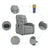 Massage Recliner Chair Light Grey Fabric