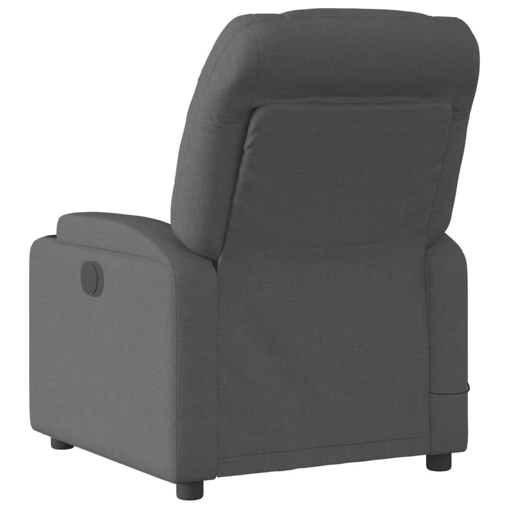 Massage Recliner Chair Dark Grey Fabric