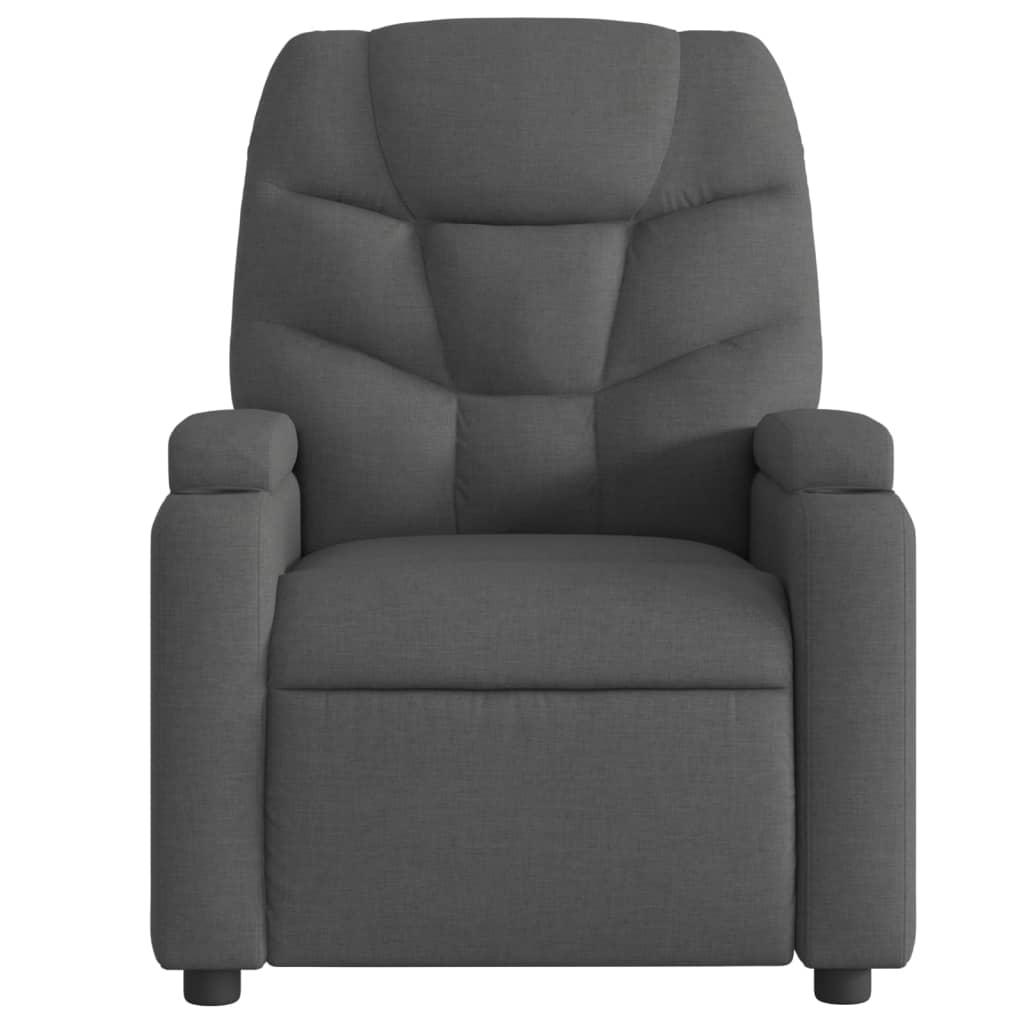 Massage Recliner Chair Dark Grey Fabric