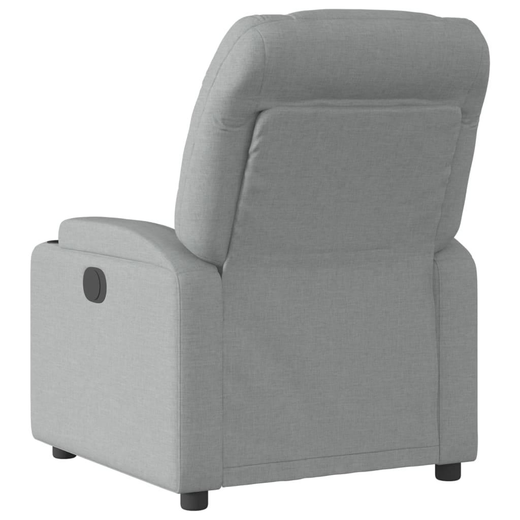 Electric Recliner Chair Light Grey Fabric