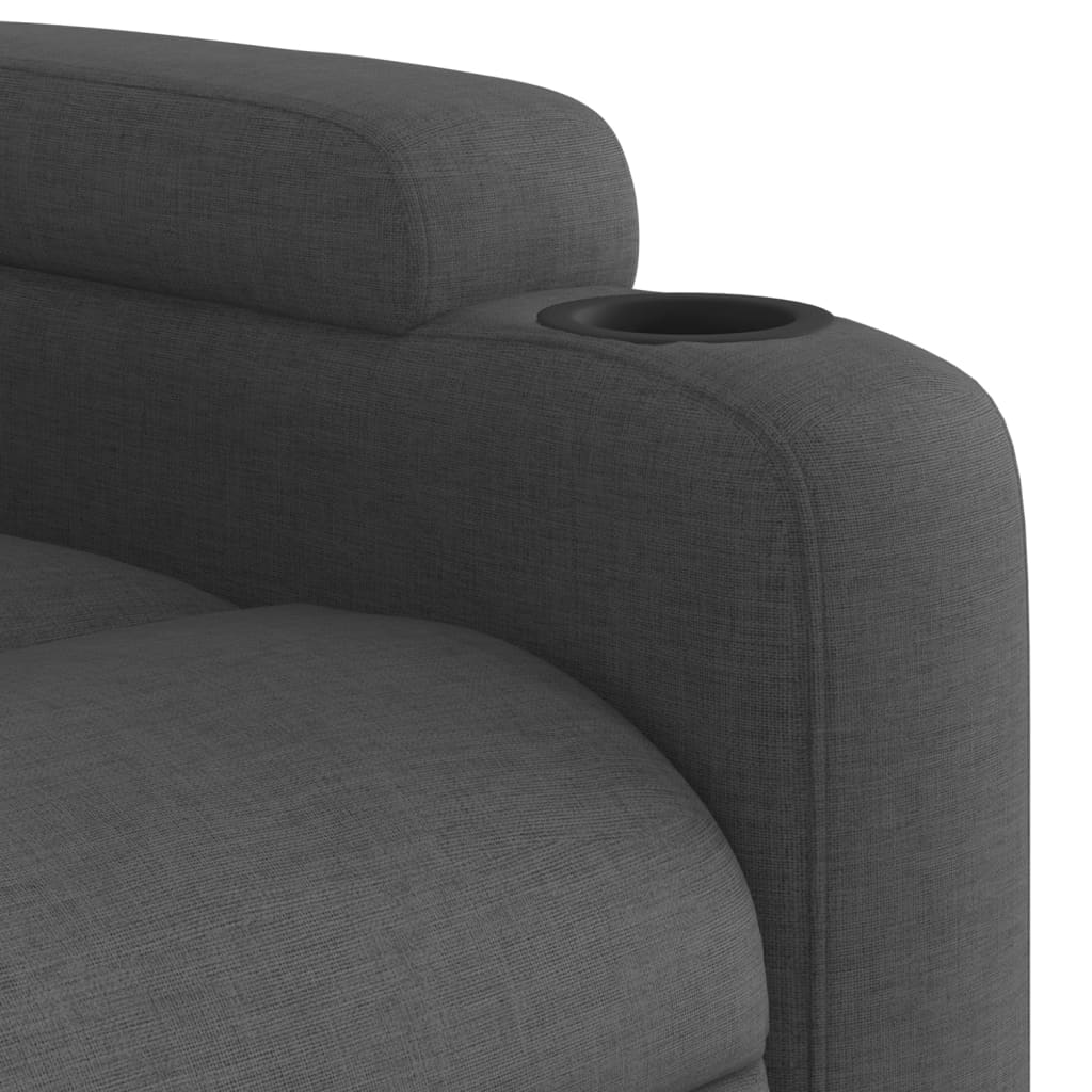 Electric Recliner Chair Dark Grey Fabric