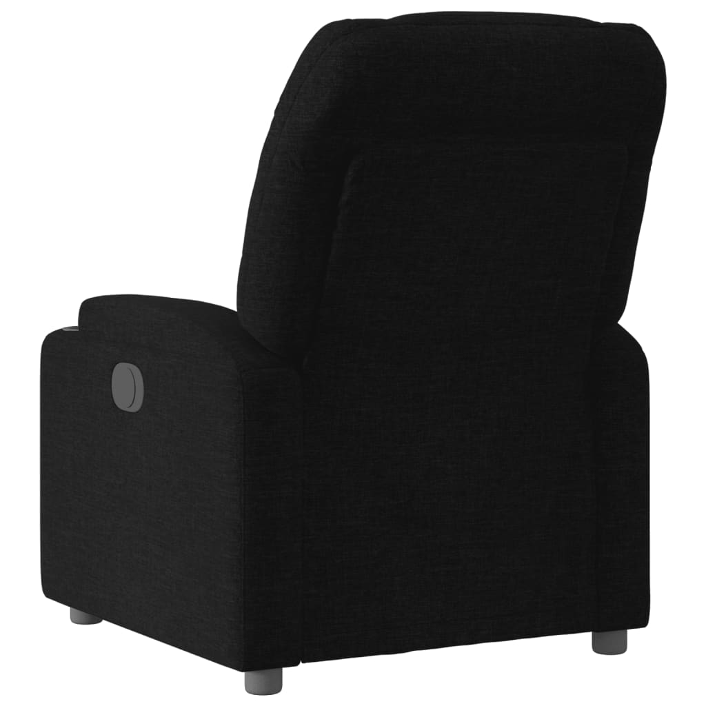 Electric Recliner Chair Black Fabric