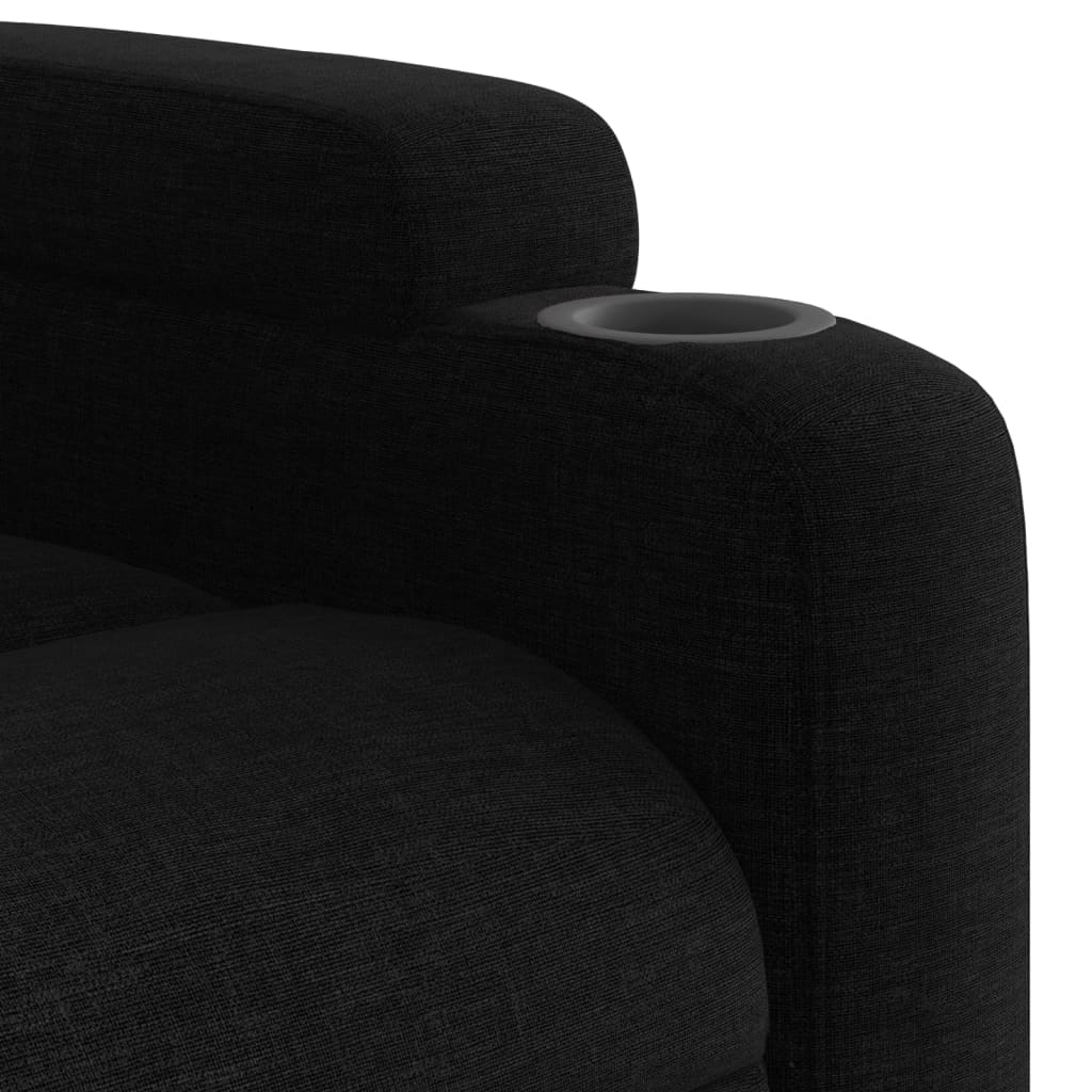 Electric Recliner Chair Black Fabric