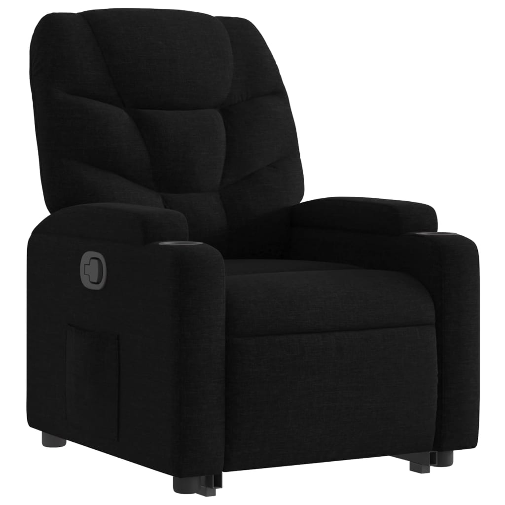 Stand up Recliner Chair Black Fabric