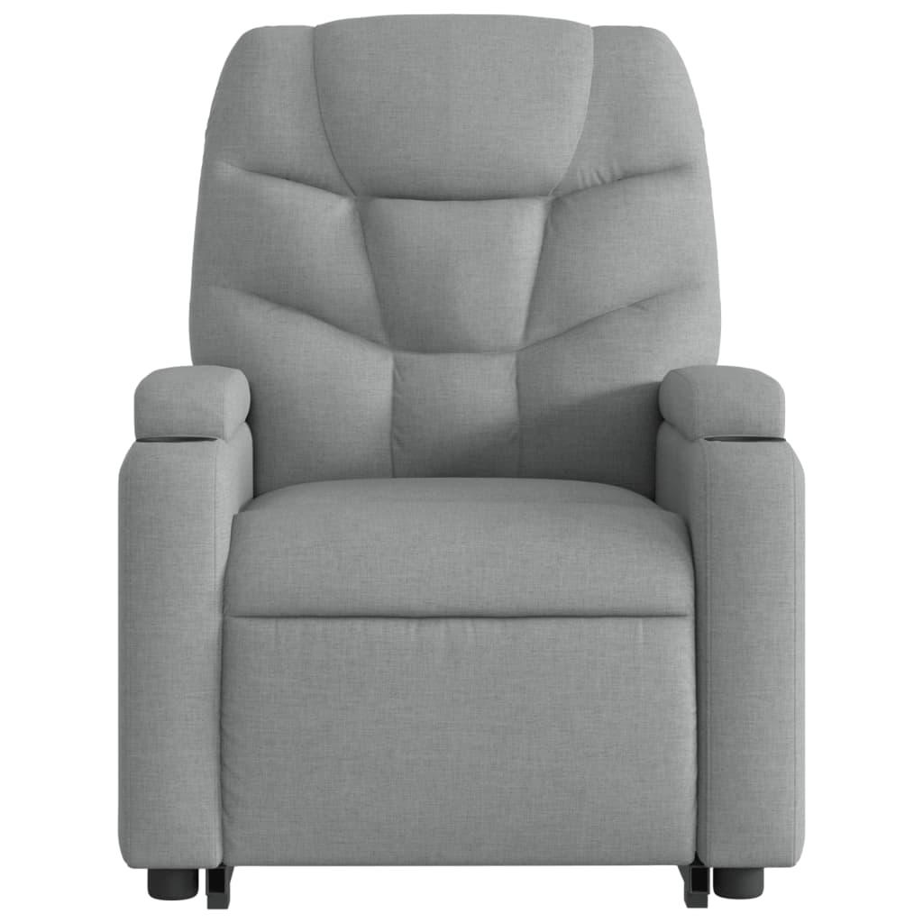 Electric Stand up Recliner Chair Light Grey Fabric