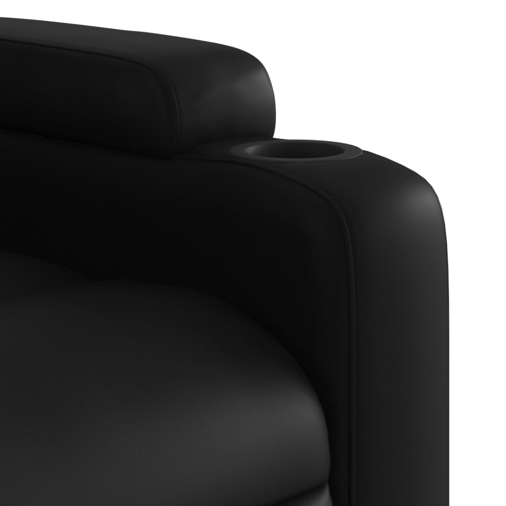 Recliner Chair Black Faux Leather