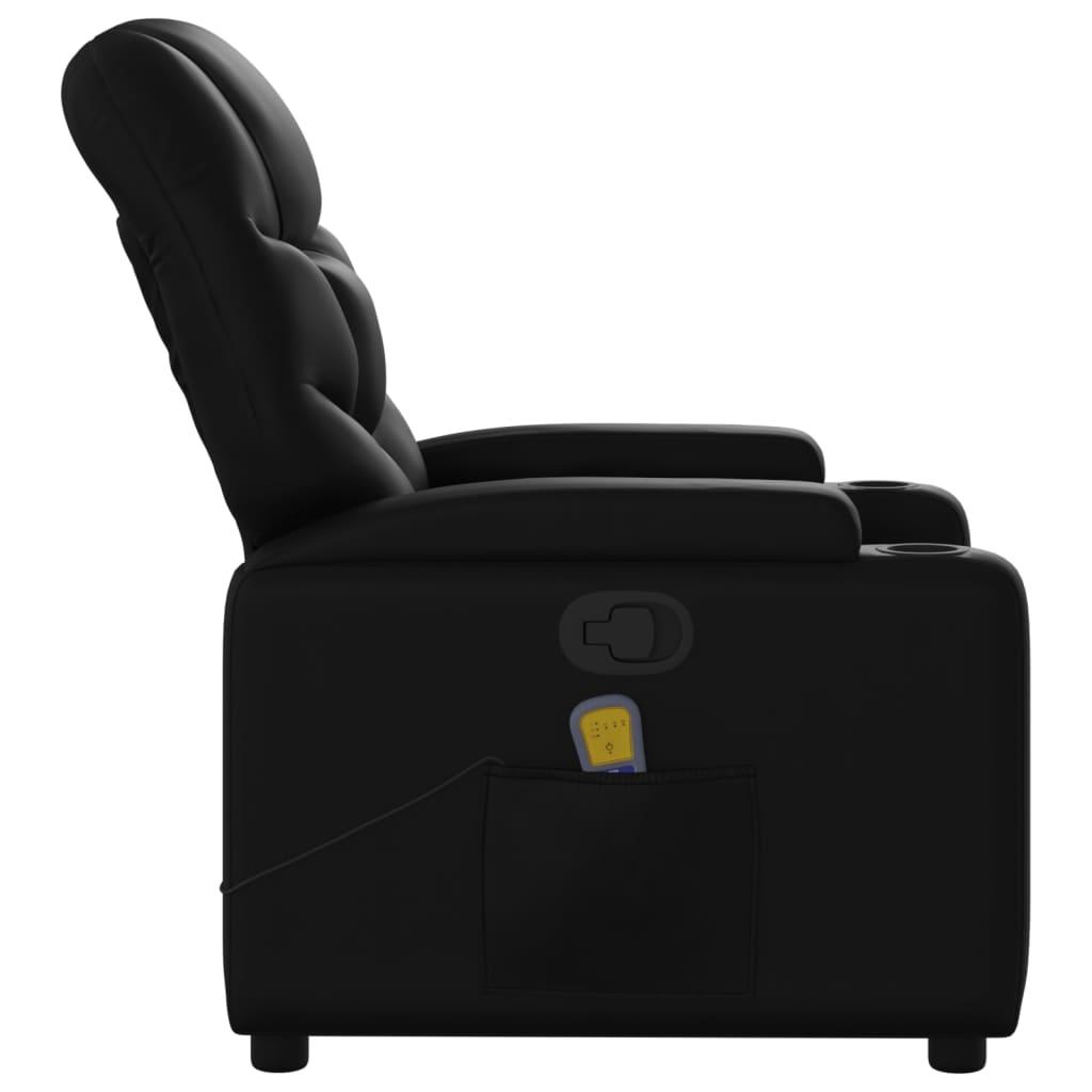 Massage Recliner Chair Black Faux Leather