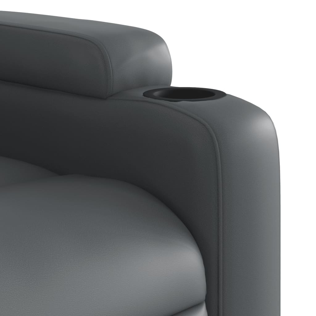 Electric Massage Recliner Chair Grey Faux Leather