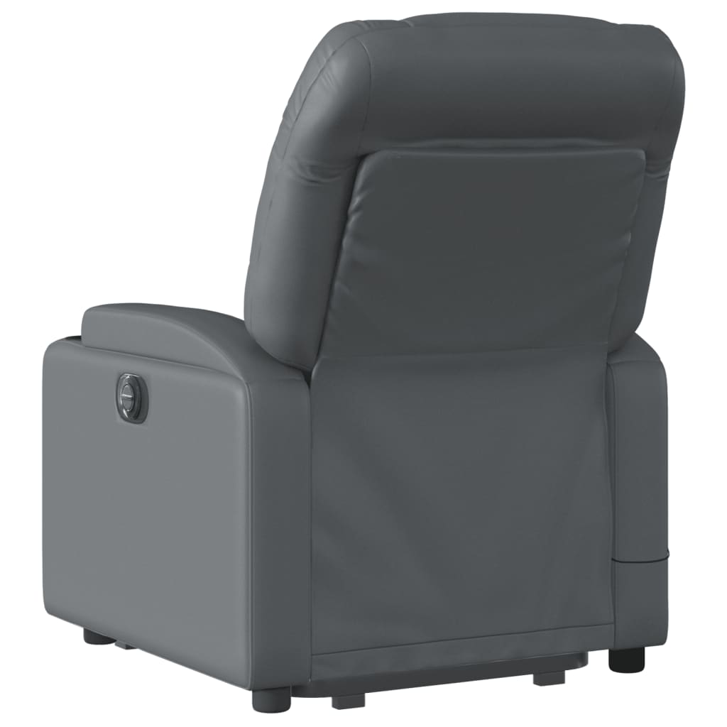 Stand up Massage Recliner Chair Grey Faux Leather