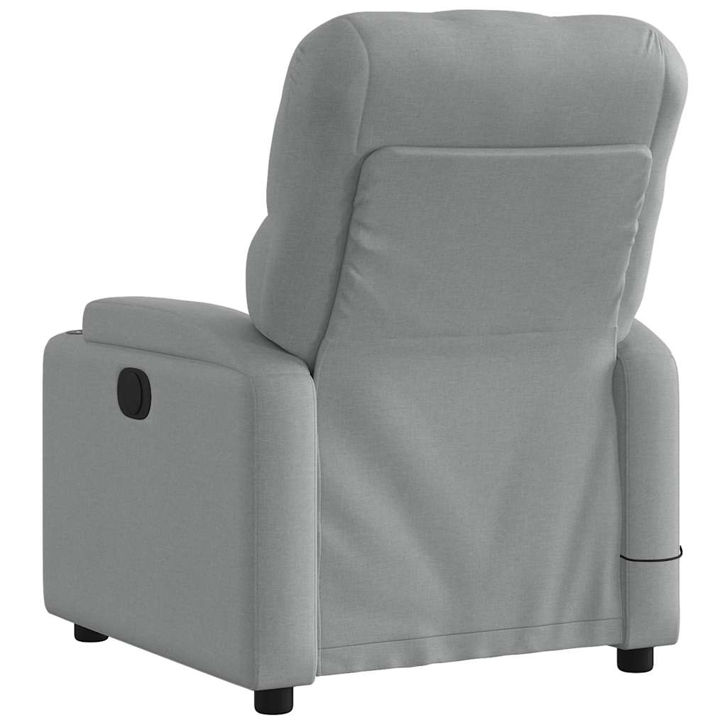 Electric Massage Recliner Chair Light Grey Fabric