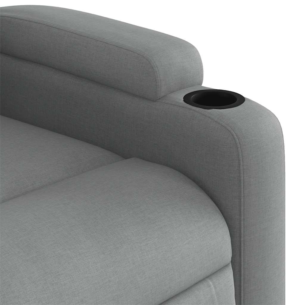 Electric Massage Recliner Chair Light Grey Fabric
