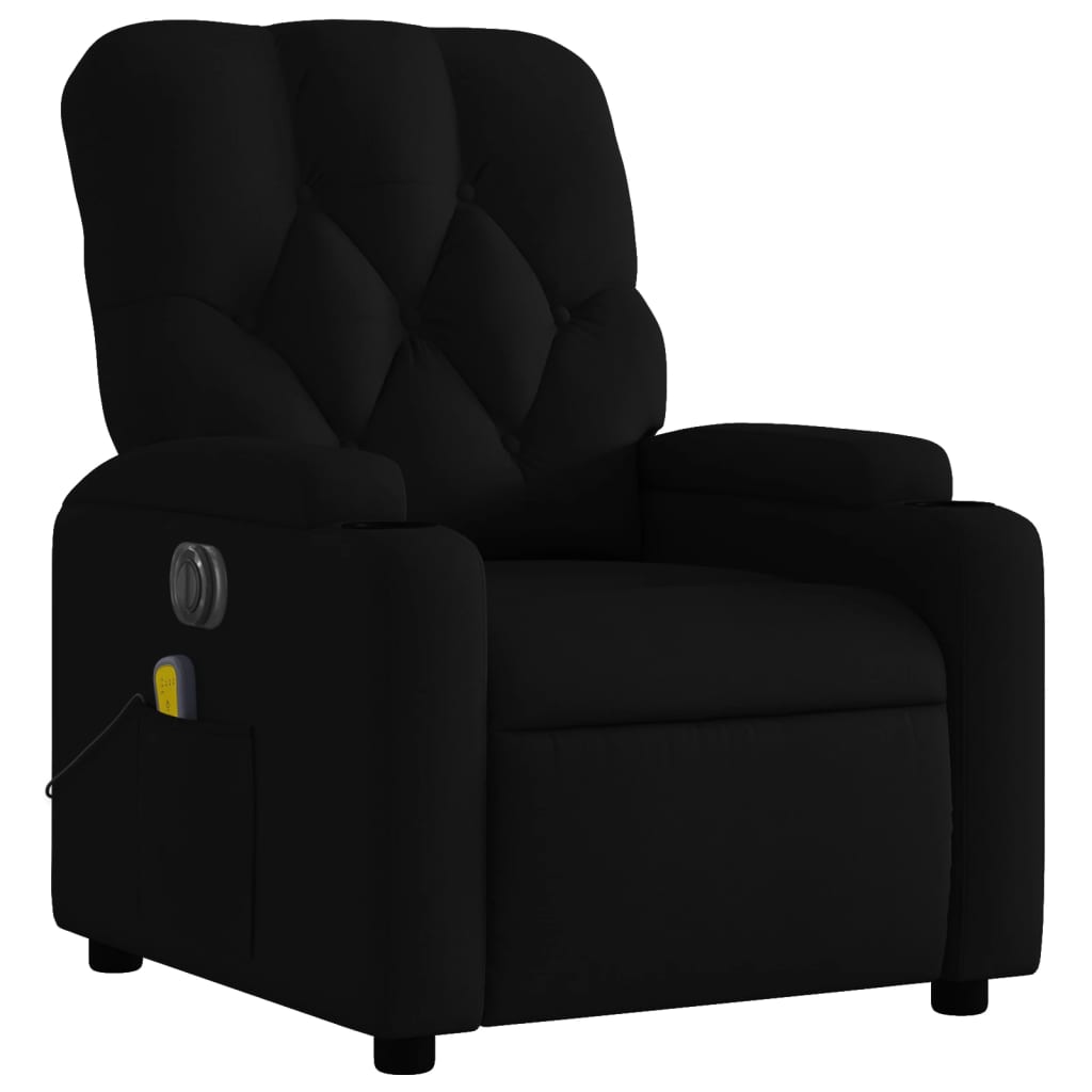 Electric Massage Recliner Chair Black Fabric