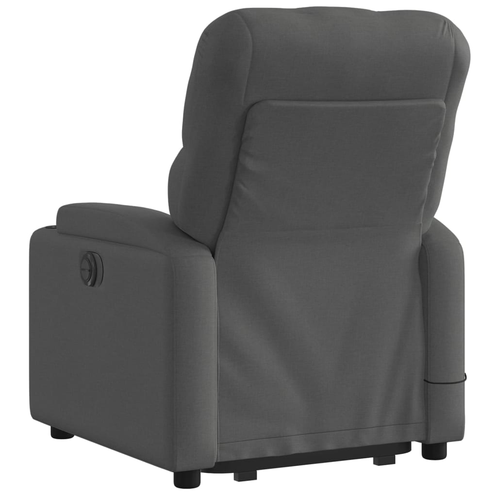 Stand up Massage Recliner Chair Dark Grey Fabric