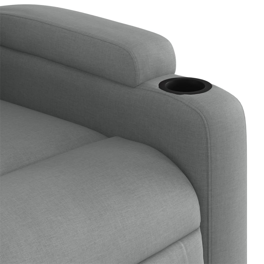 Electric Stand up Massage Recliner Chair Light Grey Fabric
