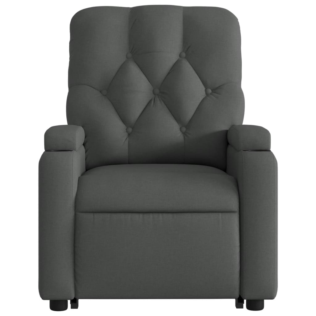Electric Stand up Massage Recliner Chair Dark Grey Fabric
