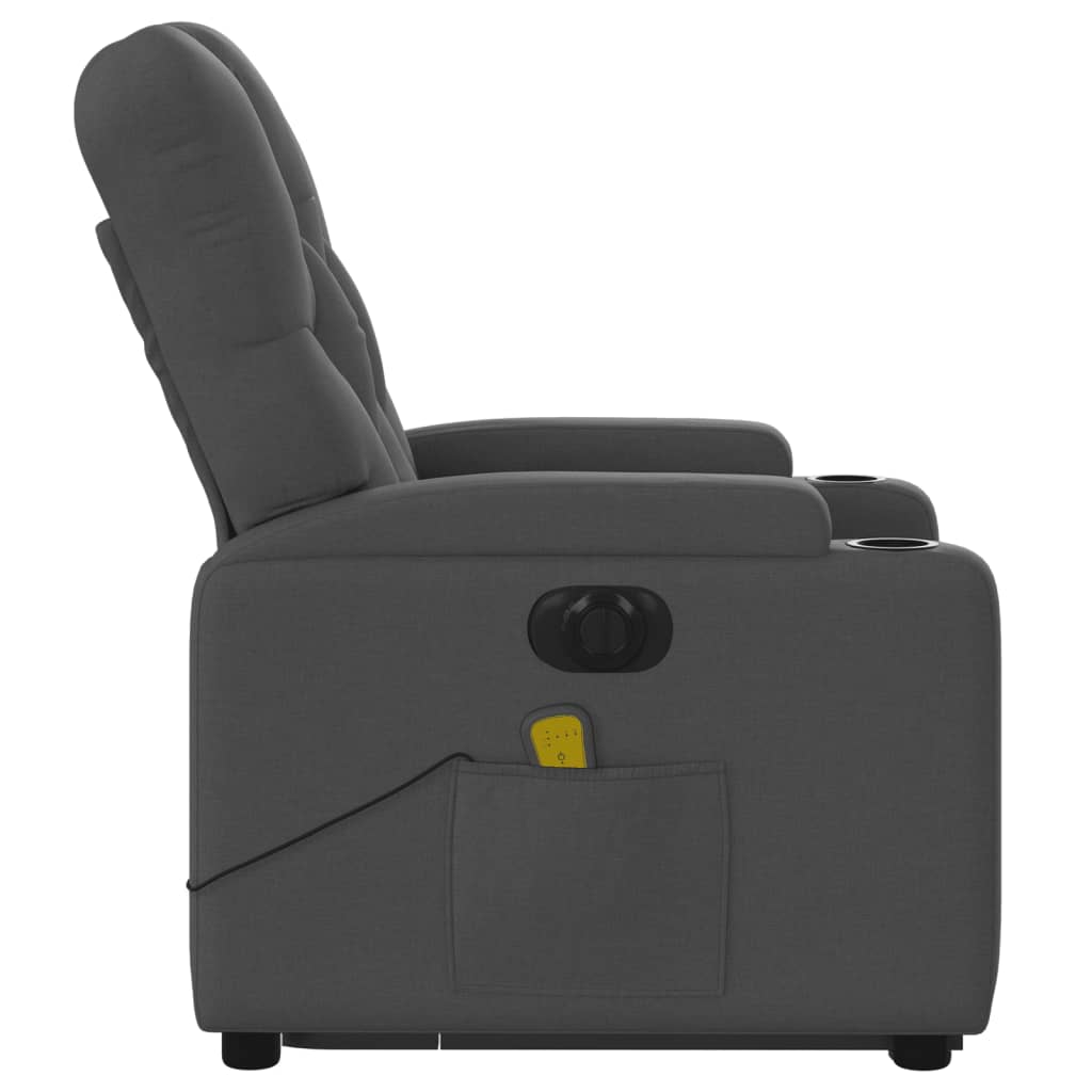 Electric Stand up Massage Recliner Chair Dark Grey Fabric