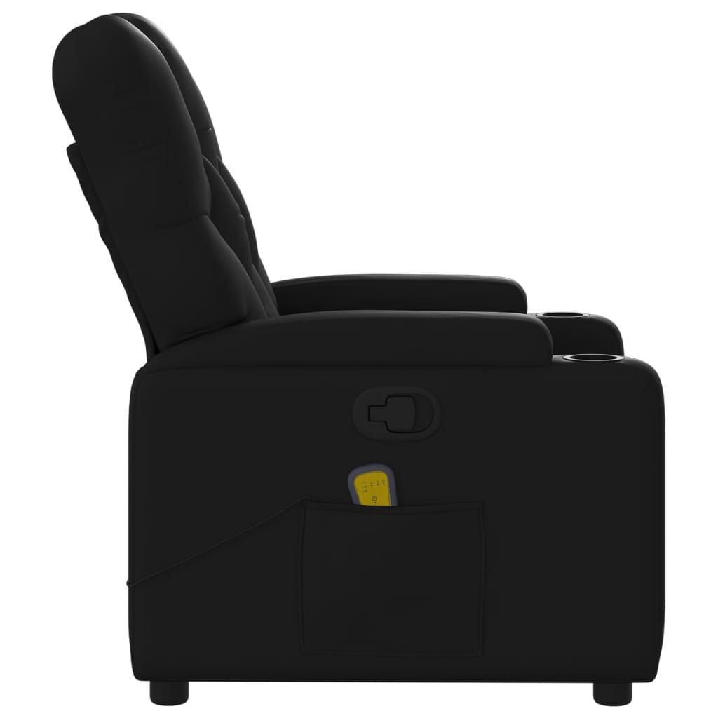 Massage Recliner Chair Black Faux Leather