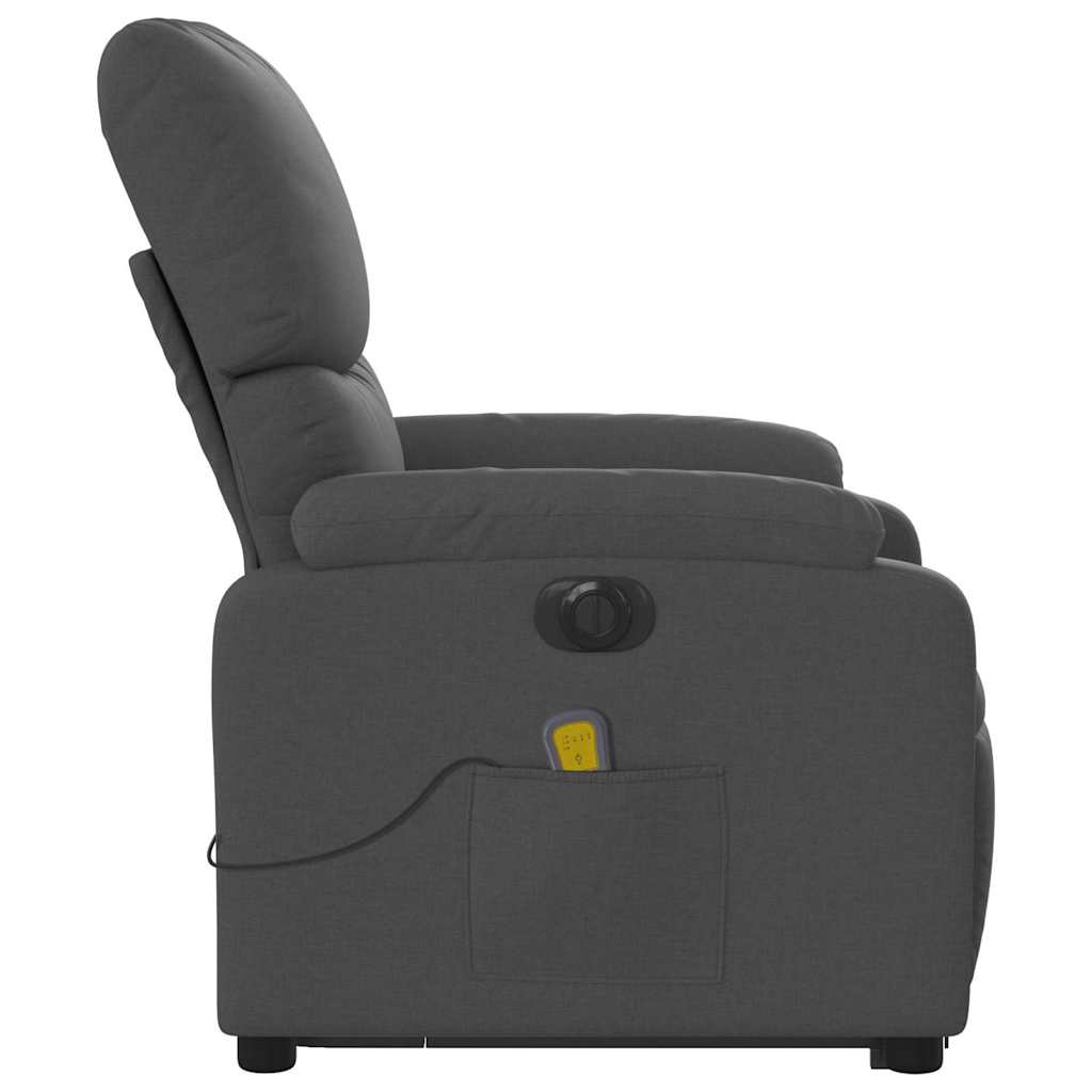 Electric Stand up Massage Recliner Chair Dark Grey Fabric